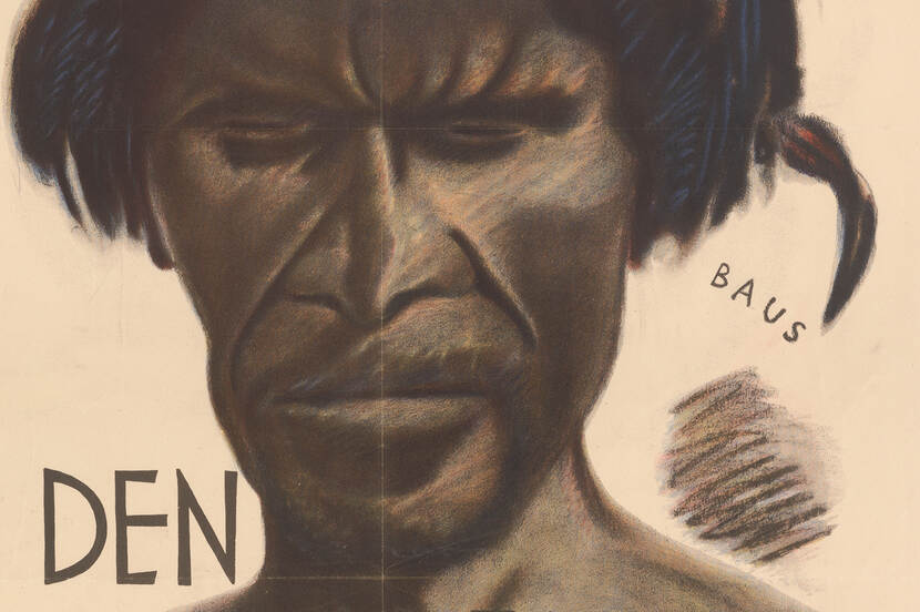 Afbeelding van een affiche door Georg Baus (1889-1971), ‘Bei den Kannibalen von Papua’ (detail), 1936 Object ABAF5130
