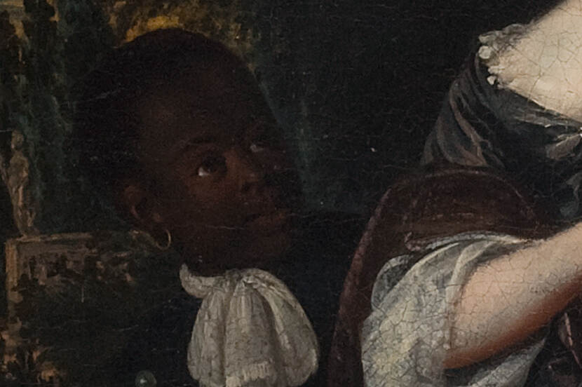 Detail van een schilderij door Nicolaes van Ravesteyn (1661-1750), Portret van Anna de Bye (1636-1713), echtgenote van Jacob van den Steen (detail), omstreeks 1690 Object C2014