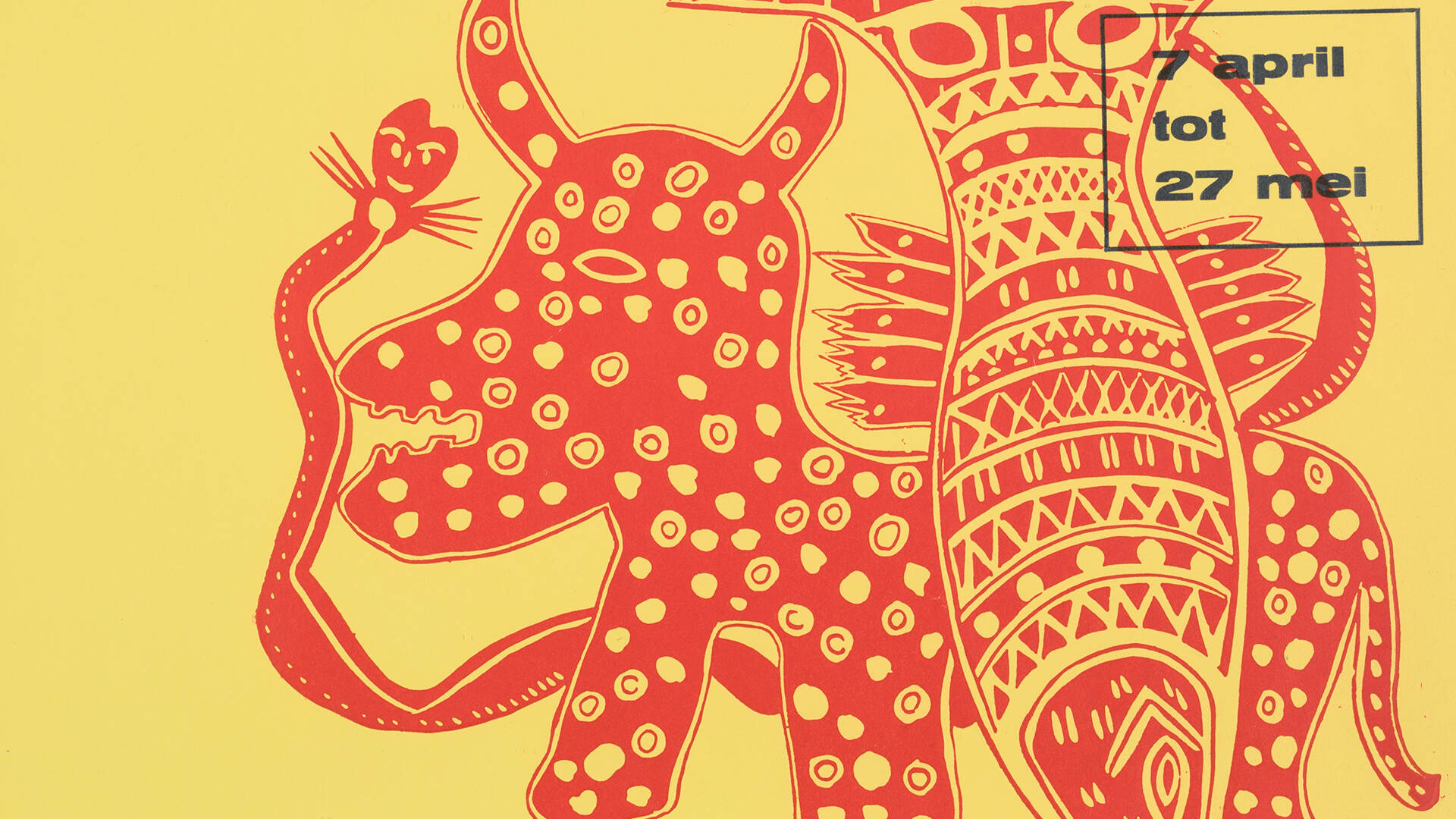 ABAF4994 Affiche ‘Negerkunst uit Afrika’, 1957 Inkt op papier, 50 x 35,5 cm © Gemeentemuseum Den Haag